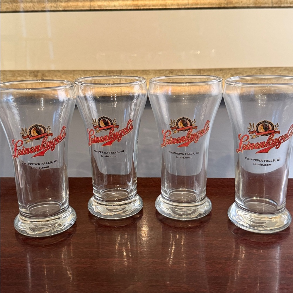 Leinenkugel Brewing clear beer glass set  Chippewa Falls Wisconsin